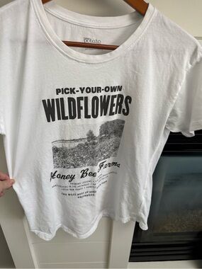 Pick-Your-Own Wildflowers three potato, four brand Graphic Tee - White & black